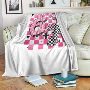 Funny 13th Birthday Official Teenager Throw Blanket 6+7 13 Year Old Kids Girls Pink Checkered 67 Meme TS10 Print Your Wear