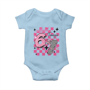 Funny 13th Birthday Official Teenager Baby Onesie 6+7 13 Year Old Kids Girls Pink Checkered 67 Meme TS10 Light Blue Print Your Wear