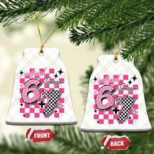 Funny 13th Birthday Official Teenager Ceramic Ornament 6+7 13 Year Old Kids Girls Pink Checkered 67 Meme TS10 Print Your Wear