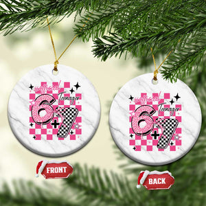 Funny 13th Birthday Official Teenager Ceramic Ornament 6+7 13 Year Old Kids Girls Pink Checkered 67 Meme TS10 1pc White Marble Print Your Wear