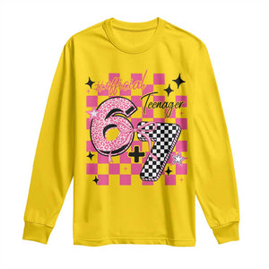 Funny 13th Birthday Official Teenager Long Sleeve Shirt 6+7 13 Year Old Kids Girls Pink Checkered 67 Meme TS10 Daisy Print Your Wear
