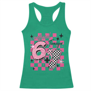 Funny 13th Birthday Official Teenager Racerback Tank Top 6+7 13 Year Old Kids Girls Pink Checkered 67 Meme TS10 Irish Green Print Your Wear