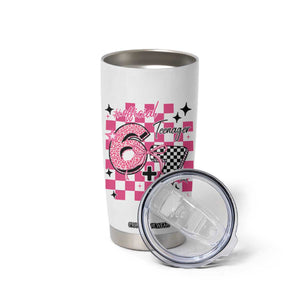 Funny 13th Birthday Official Teenager Tumbler Cup 6+7 13 Year Old Kids Girls Pink Checkered 67 Meme TS10 Print Your Wear
