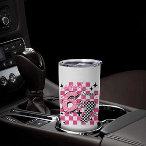 Funny 13th Birthday Official Teenager Tumbler Cup 6+7 13 Year Old Kids Girls Pink Checkered 67 Meme TS10 Print Your Wear