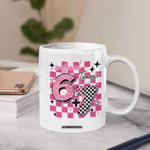 Funny 13th Birthday Official Teenager Coffee Mug 6+7 13 Year Old Kids Girls Pink Checkered 67 Meme TS10 Print Your Wear