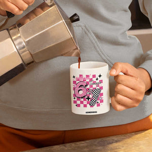 Funny 13th Birthday Official Teenager Coffee Mug 6+7 13 Year Old Kids Girls Pink Checkered 67 Meme TS10 Print Your Wear