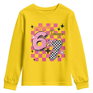 Funny 13th Birthday Official Teenager Youth Sweatshirt 6+7 13 Year Old Kids Girls Pink Checkered 67 Meme TS10 Daisy Print Your Wear