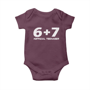Funny 13th Birthday Official Teenager Baby Onesie 13 Years Old Boys Kids TS10 Maroon Print Your Wear