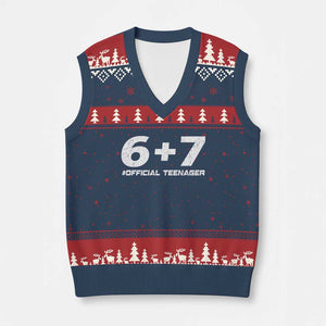 Funny 13th Birthday Official Teenager V-Neck Knit Sweater Vest 13 Years Old Boys Kids TS10 Navy Red Print Your Wear
