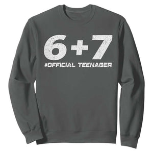 Funny 13th Birthday Official Teenager Sweatshirt 13 Years Old Boys Kids TS10 Dark Heather Print Your Wear