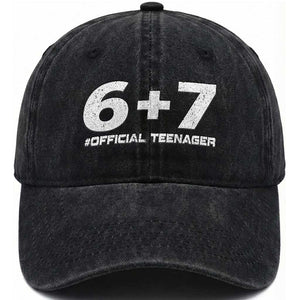 Funny 13th Birthday Official Teenager Washed Cotton Baseball Cap 13 Years Old Boys Kids
