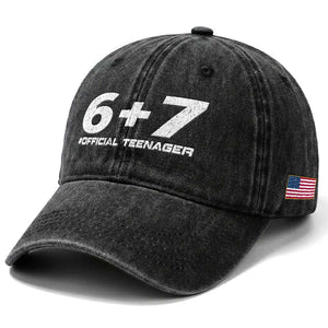 Funny 13th Birthday Official Teenager Washed Cotton Baseball Cap 13 Years Old Boys Kids