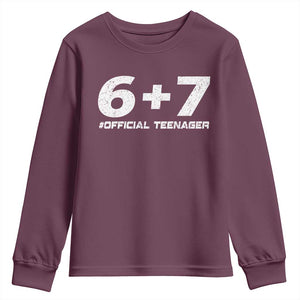 Funny 13th Birthday Official Teenager Youth Sweatshirt 13 Years Old Boys Kids TS10 Maroon Print Your Wear