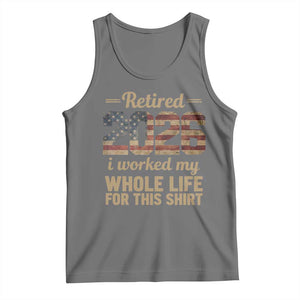 Retired 2026 Tank Top Vintage Retirement US Flag I Worked My Whole Life TS10 Black Heather Print Your Wear