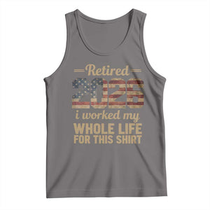 Retired 2026 Tank Top Vintage Retirement US Flag I Worked My Whole Life TS10 Deep Heather Print Your Wear