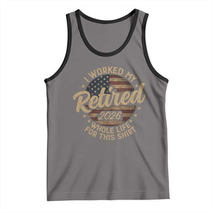Retired 2026 Tank Top Funny Retirement I Worked My Whole Life Retro US Flag TS10 Deep Heather Black Print Your Wear