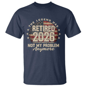 The Legend Has Retired 2026 T Shirt Funny Retirement USA Flag TS10 Navy Print Your Wear