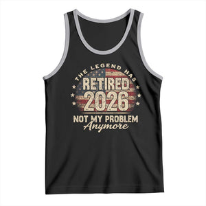 The Legend Has Retired 2026 Tank Top Funny Retirement USA Flag TS10 Black Athletic Heather Print Your Wear