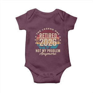 The Legend Has Retired 2026 Baby Onesie Retro Funny Retirement TS10 Maroon Print Your Wear
