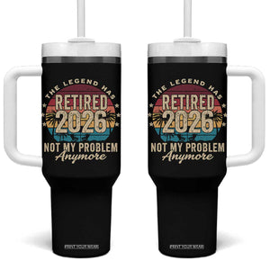 The Legend Has Retired 2026 Tumbler With Handle Retro Funny Retirement TS10 One Size: 40 oz Black Print Your Wear