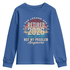 The Legend Has Retired 2026 Youth Sweatshirt Retro Funny Retirement TS10 Royal Blue Print Your Wear
