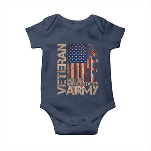 Veteran Of The United States Baby Onesie Army US Flag Veteran Patriotic TS10 Navy Print Your Wear