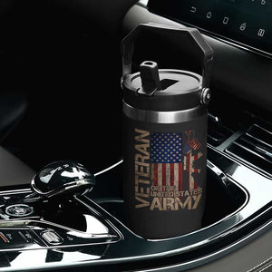 Veteran Of The United States Flip Straw Tumbler Army US Flag Veteran Patriotic TS10 Print Your Wear