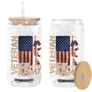 Veteran Of The United States Glass Can Army US Flag Veteran Patriotic TS10 Print Your Wear