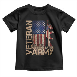 Veteran Of The United States Toddler T Shirt Army US Flag Veteran Patriotic TS10 Black Print Your Wear