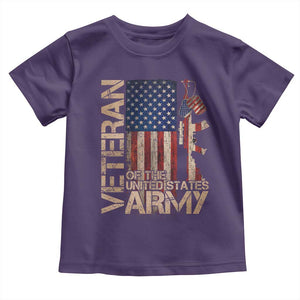 Veteran Of The United States Toddler T Shirt Army US Flag Veteran Patriotic TS10 Purple Print Your Wear