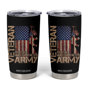 Veteran Of The United States Tumbler Cup Army US Flag Veteran Patriotic TS10 Black Print Your Wear
