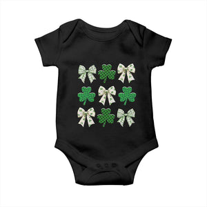 St Patricks Day Lucky Coquette Baby Onesie Leopard Shamrocks Bow Irish Gift TS10 Black Print Your Wear