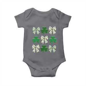 St Patricks Day Lucky Coquette Baby Onesie Leopard Shamrocks Bow Irish Gift TS10 Charcoal Print Your Wear