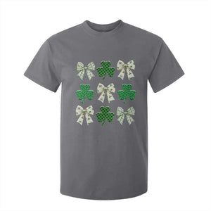 St Patricks Day Lucky Coquette T Shirt For Kid Leopard Shamrocks Bow Irish Gift TS10 Charcoal Print Your Wear