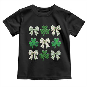 St Patricks Day Lucky Coquette Toddler T Shirt Leopard Shamrocks Bow Irish Gift TS10 Black Print Your Wear