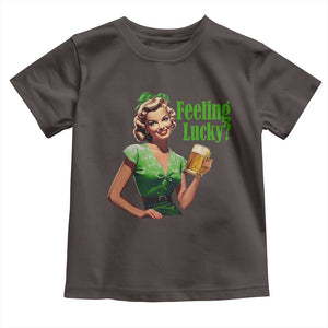 St. Patricks Day Toddler T Shirt Feeling Lucky Trendy Retro TS10 Dark Chocolate Print Your Wear
