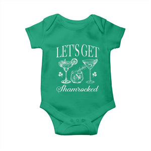 St Patricks Day Cocktail Baby Onesie Lets Get Shamrocked TS10 Irish Green Print Your Wear