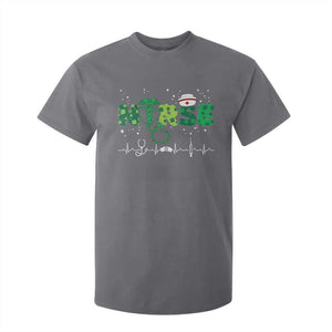 Nurse St Patricks Day T Shirt For Kid Stethoscope Scrub Irish Nurses Paddys Day TS10 Charcoal Print Your Wear