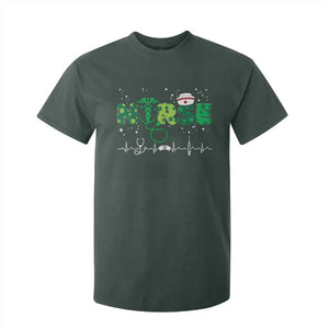 Nurse St Patricks Day T Shirt For Kid Stethoscope Scrub Irish Nurses Paddys Day TS10 Dark Forest Green Print Your Wear