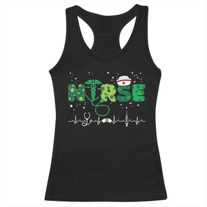 Nurse St Patricks Day Racerback Tank Top Stethoscope Scrub Irish Nurses Paddys Day TS10 Black Print Your Wear