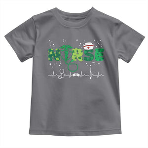 Nurse St Patricks Day Toddler T Shirt Stethoscope Scrub Irish Nurses Paddys Day TS10 Charcoal Print Your Wear