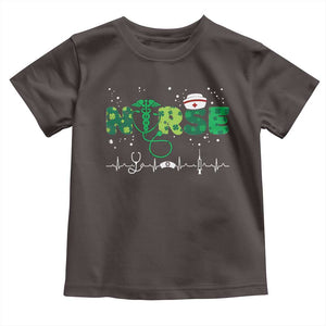 Nurse St Patricks Day Toddler T Shirt Stethoscope Scrub Irish Nurses Paddys Day TS10 Dark Chocolate Print Your Wear