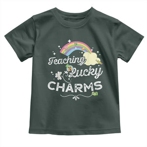 Girls St. Patricks Day Toddler T Shirt Little Miss Shenanigans TS10 Dark Forest Green Print Your Wear