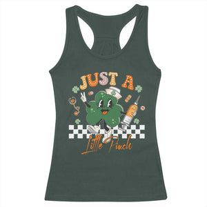 Nurse St Patrick's Racerback Tank Top Just A Little Pinch TS10 Dark Forest Green Print Your Wear
