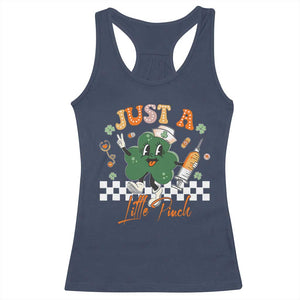 Nurse St Patrick's Racerback Tank Top Just A Little Pinch TS10 Navy Print Your Wear