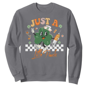 Nurse St Patrick's Sweatshirt Just A Little Pinch TS10 Charcoal Print Your Wear