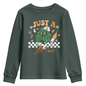 Nurse St Patrick's Youth Sweatshirt Just A Little Pinch TS10 Dark Forest Green Print Your Wear