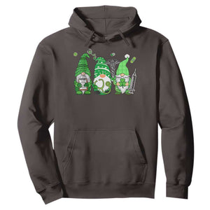 Nurse St Patricks Day Hoodie Lucky Shamrock Leopard Gnomes Irish Nurses TS10 Dark Chocolate Print Your Wear