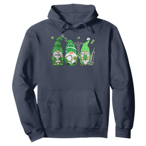 Nurse St Patricks Day Hoodie Lucky Shamrock Leopard Gnomes Irish Nurses TS10 Navy Print Your Wear