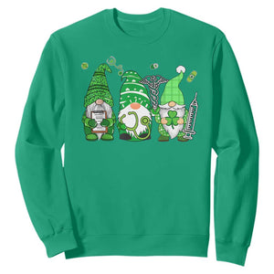 Nurse St Patricks Day Sweatshirt Lucky Shamrock Leopard Gnomes Irish Nurses TS10 Irish Green Print Your Wear